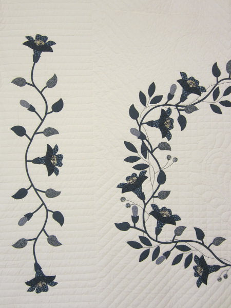Country Flower Wreath Applique Amish Quilt 98x109