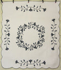 Country Flower Wreath Applique Amish Quilt 98x109