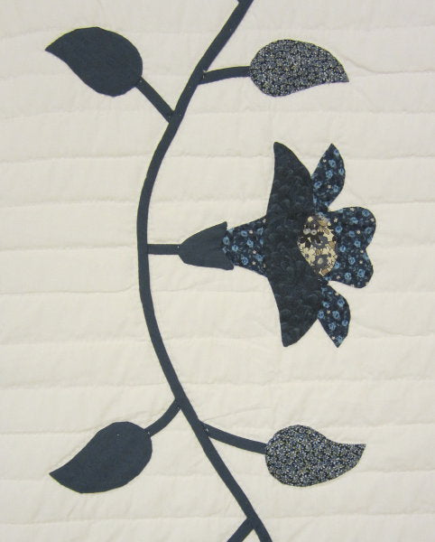 Country Flower Wreath Applique Amish Quilt 98x109