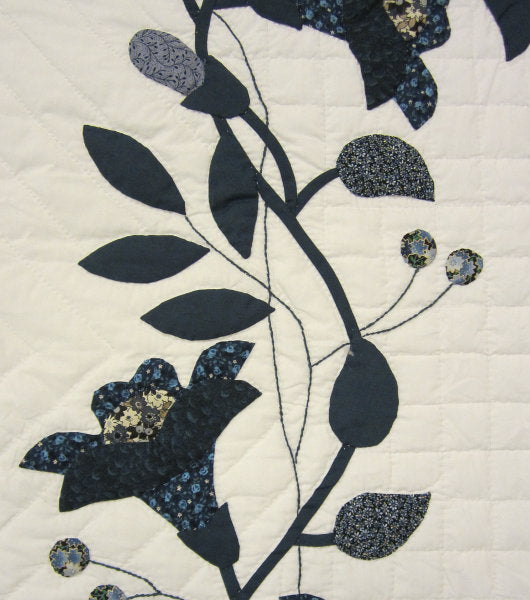 Country Flower Wreath Applique Amish Quilt 98x109