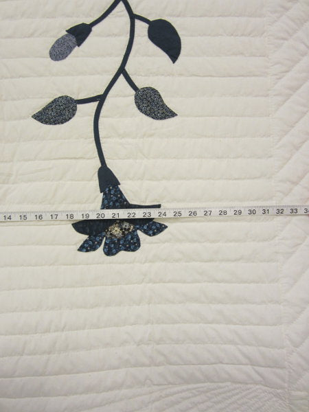 Country Flower Wreath Applique Amish Quilt 98x109