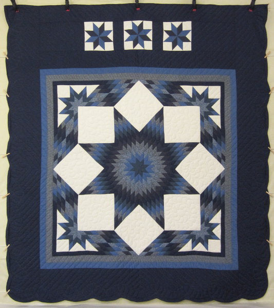 Diamond Star Patchwork Amish Quilt 102x115