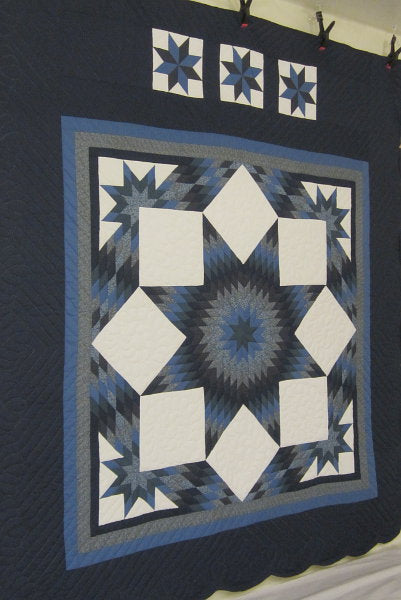 Diamond Star Patchwork Amish Quilt 102x115