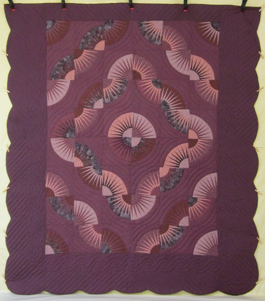 Kaleidoscope Fan Star Patchwork Amish Quilt 101x115
