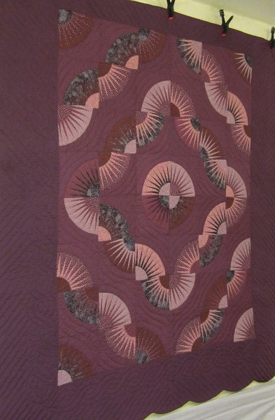 Kaleidoscope Fan Star Patchwork Amish Quilt 101x115