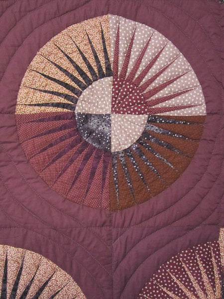 Kaleidoscope Fan Star Patchwork Amish Quilt 101x115