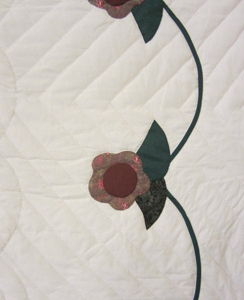 Songbird Wreath Applique Amish Quilt 105x113