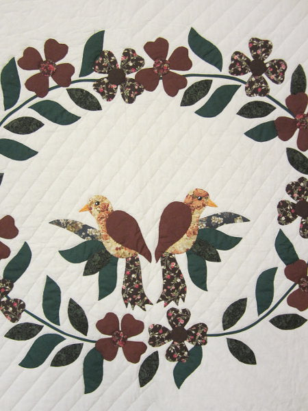 Songbird Wreath Applique Amish Quilt 105x113