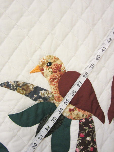 Songbird Wreath Applique Amish Quilt 105x113