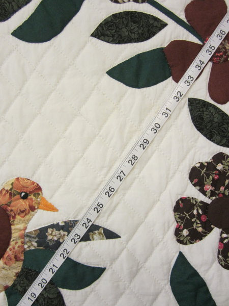 Songbird Wreath Applique Amish Quilt 105x113