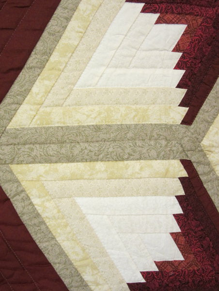 Log Cabin Fan Star Patchwork Amish Quilt 106x114