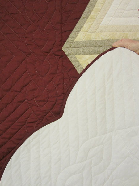 Log Cabin Fan Star Patchwork Amish Quilt 106x114