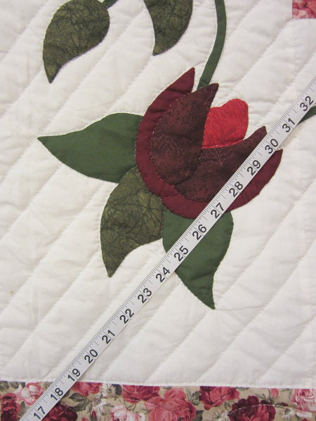 Hummingbird Rose Garden Applique Amish Quilt 100x114