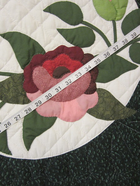 Hummingbird Rose Garden Applique Amish Quilt 100x114