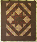 Earth Star Log Cabin Amish Quilt 103x115