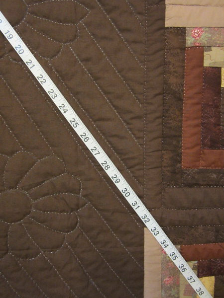 Earth Star Log Cabin Amish Quilt 103x115