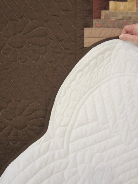 Earth Star Log Cabin Amish Quilt 103x115