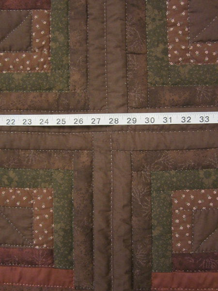 Earth Star Log Cabin Amish Quilt 103x115