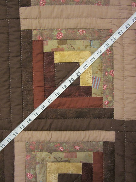 Earth Star Log Cabin Amish Quilt 103x115