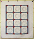 Embroidered Flowers Star Amish Quilt 91x104