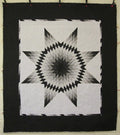 Spectacular Midnight Star Patchwork Amish Quilt 98x109