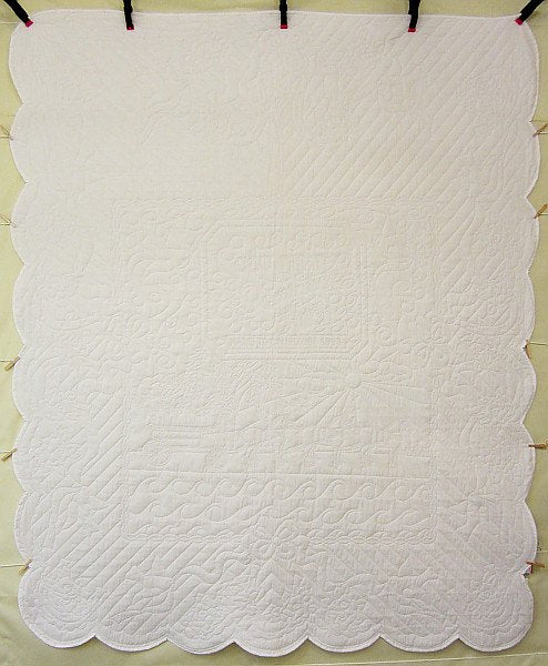 Reminisce Horse Wagon Whole Cloth Amish Quilt 90x108
