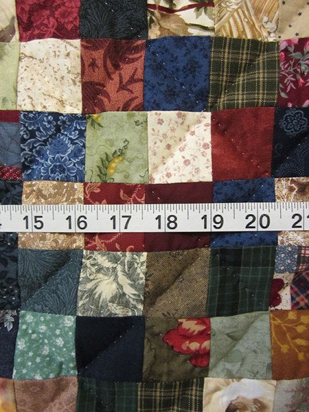 Framed Postage Stamp Patchwork Amish Quilt 104x107