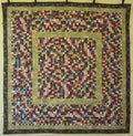 Framed Postage Stamp Patchwork Amish Quilt 104x107