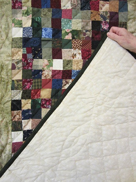 Framed Postage Stamp Patchwork Amish Quilt 104x107