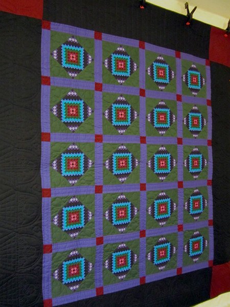 Mini Dutch Postage Trip Around World Amish Quilt 94x109