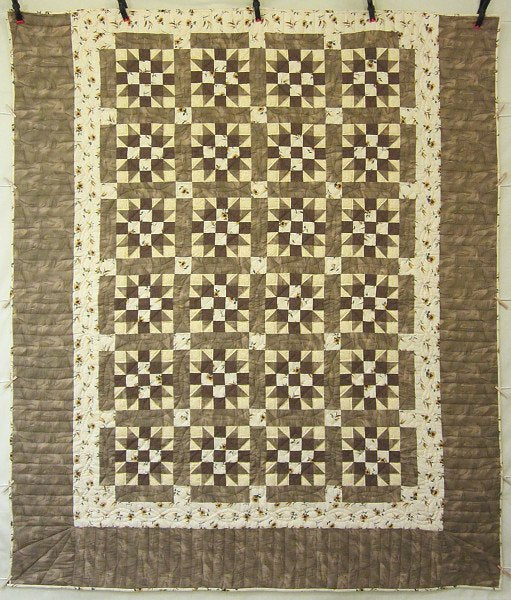 Sunflower Sister Choice Star Patchwork Amish Quilt 96x112
