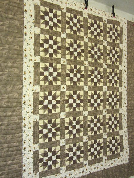 Sunflower Sister Choice Star Patchwork Amish Quilt 96x112