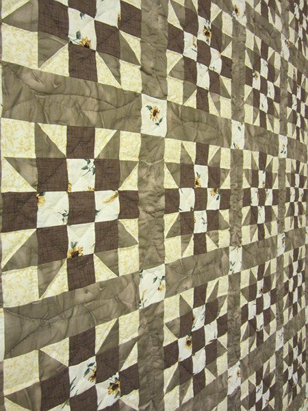 Sunflower Sister Choice Star Patchwork Amish Quilt 96x112