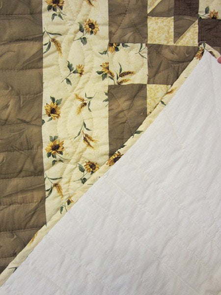 Sunflower Sister Choice Star Patchwork Amish Quilt 96x112