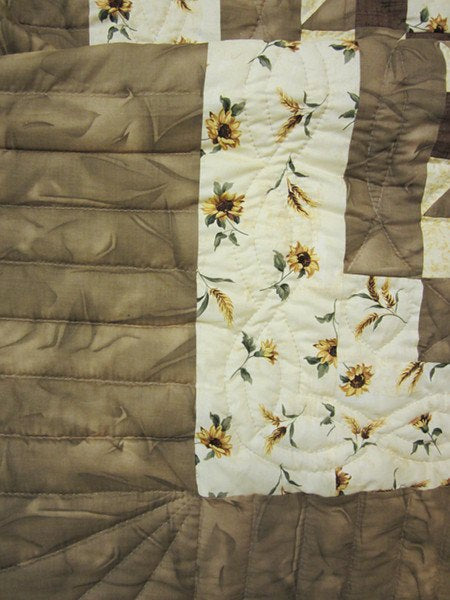 Sunflower Sister Choice Star Patchwork Amish Quilt 96x112