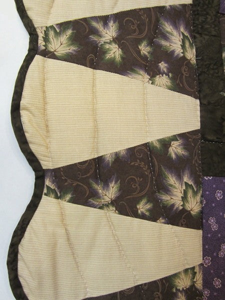 Fan Log Cabin Patchwork Amish Quilt 94x109