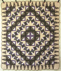 Fan Log Cabin Patchwork Amish Quilt 94x109