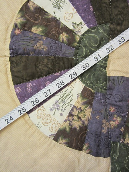 Fan Log Cabin Patchwork Amish Quilt 94x109