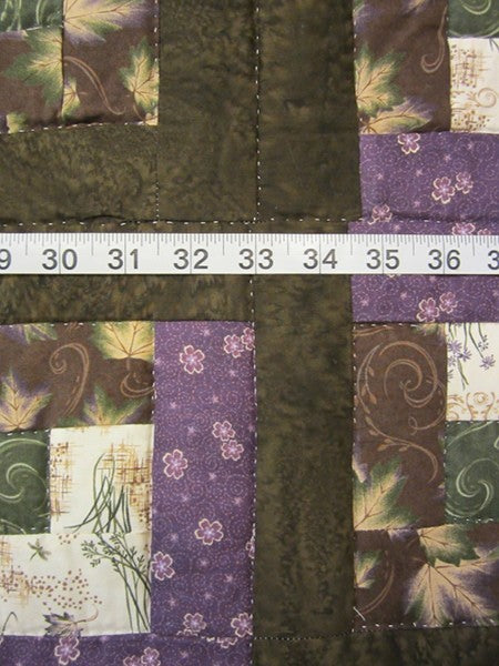 Fan Log Cabin Patchwork Amish Quilt 94x109