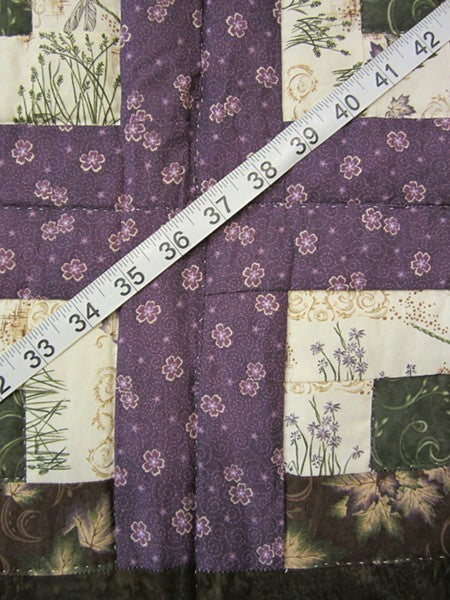 Fan Log Cabin Patchwork Amish Quilt 94x109