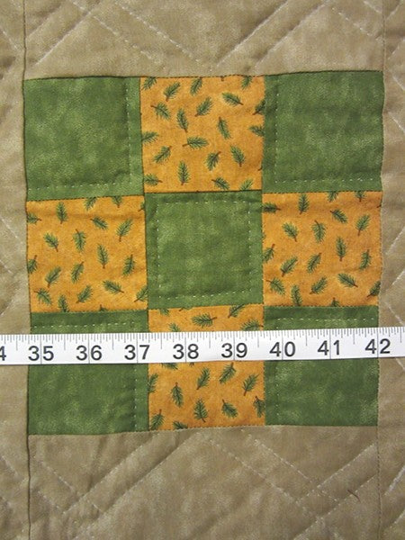 Nine Patch Patchwork Amish Quilt 94x109