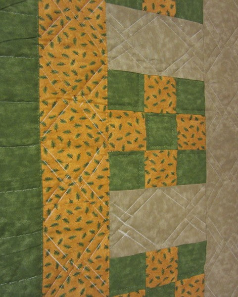 Nine Patch Patchwork Amish Quilt 94x109