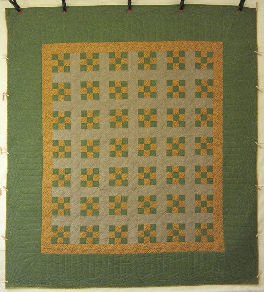 Nine Patch Patchwork Amish Quilt 94x109