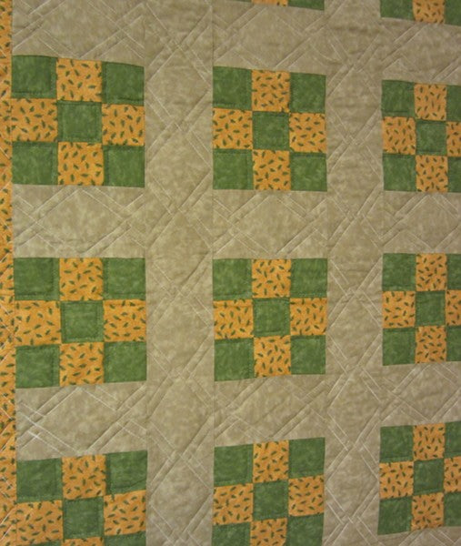 Nine Patch Patchwork Amish Quilt 94x109