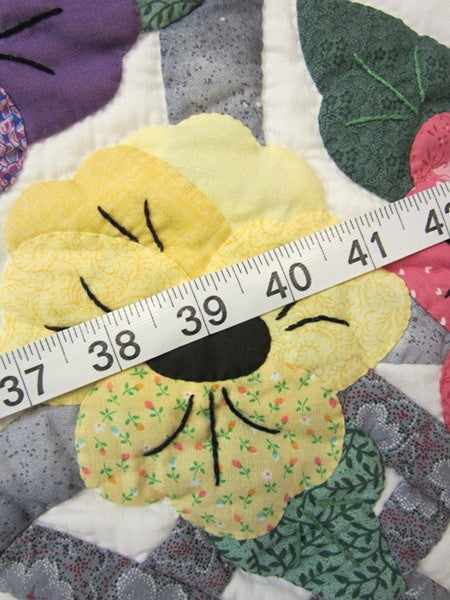Basket Posies Flower Applique Amish Quilt 92x104