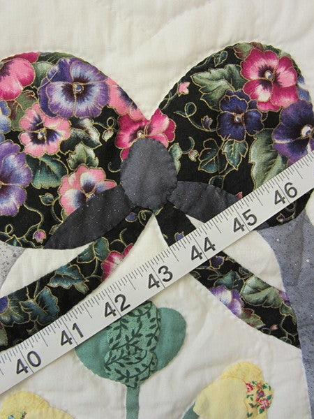 Basket Posies Flower Applique Amish Quilt 92x104