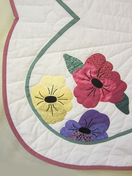 Basket Posies Flower Applique Amish Quilt 92x104