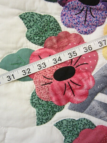 Basket Posies Flower Applique Amish Quilt 92x104