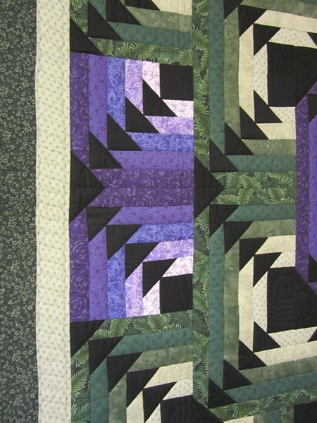 Sunshine Shadow Log Cabin Amish Quilt 97x105