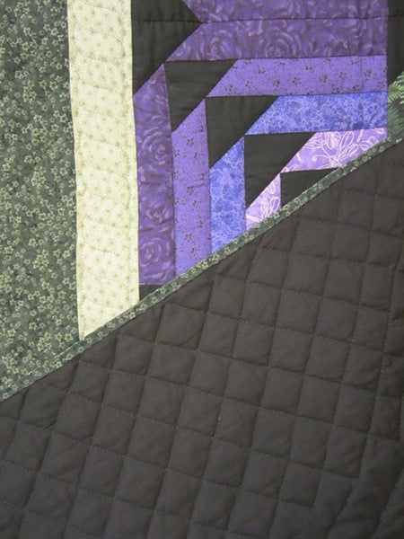 Sunshine Shadow Log Cabin Amish Quilt 97x105